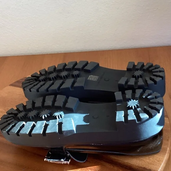 Stuart Weitzman June lug loafers Black Patent leather with Buckle 9 - Picture 12 of 13